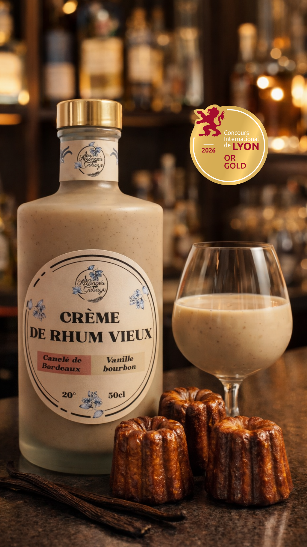 Crème de rhum vieux Canelés de Bordeaux, Vanille Bourbon 50cl (20% alc.vol)